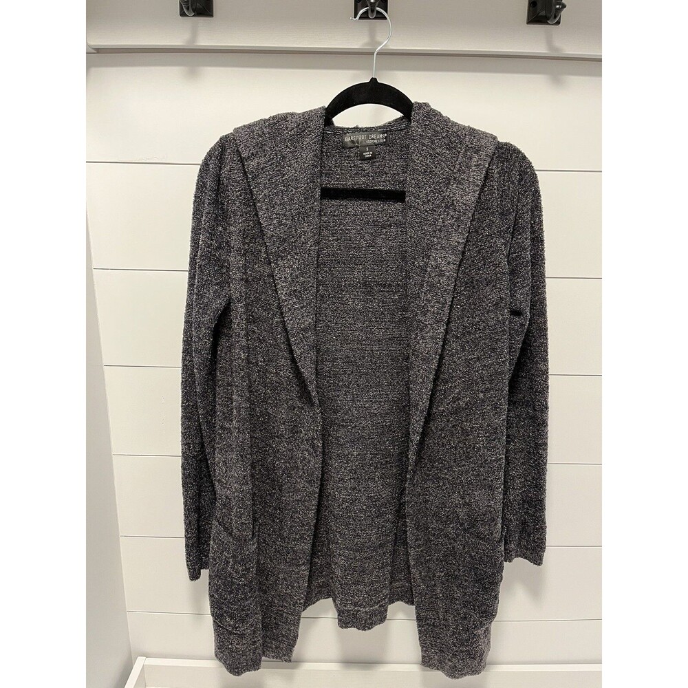 Barefoot Dreams Cozychic Lite Resort Cardi Charcoal Size Small Hooded 905
